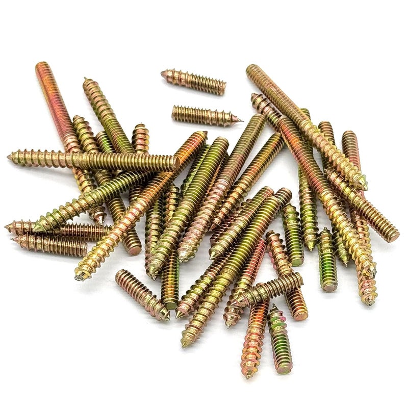 Matrelt 40 Pack 1/4-20" Hanger Bolts 5Sizes 1-3 Inch Double Headed Bolts Wood Dowel Screw Self-Tapping Screw for Wood Furniture Double Threaded Rods Bolt - Image 5